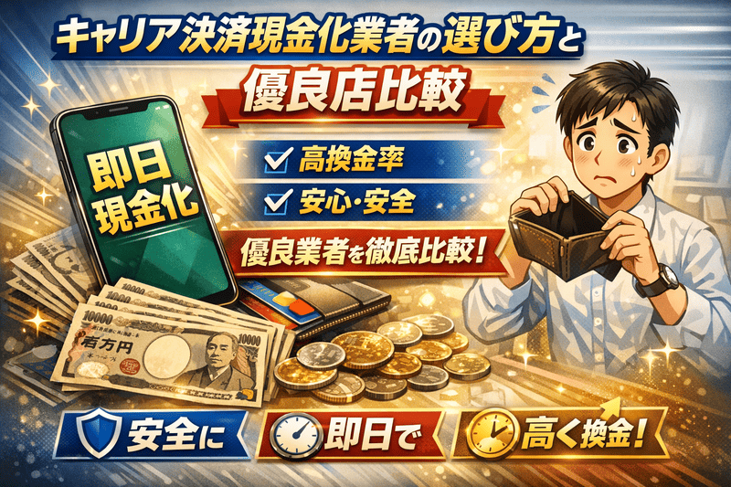 キャリア決済現金化業者の選び方と優良店比較【換金率・安全性重視】